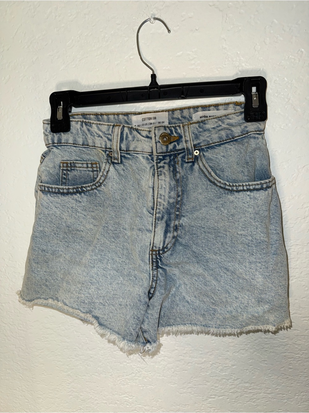 Cotton On Light Blue High-Rise Denim Shorts